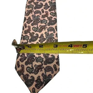 Paco Rabanne Paris Neck Tie 100% Silk Made in Italy Pink Paisley